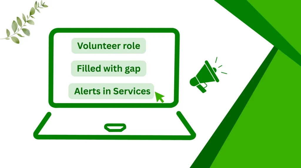 Get every volunteer role filled with gap alerts in Services
